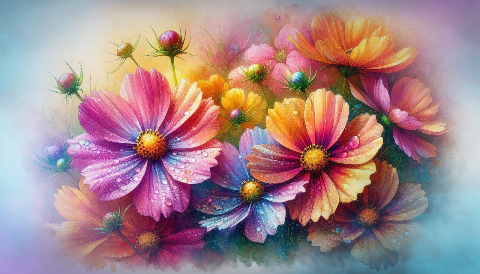 Splash art Beautiful Fowers