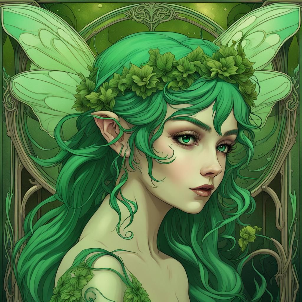 Green Haired Elf - AI Generated Artwork - NightCafe Creator