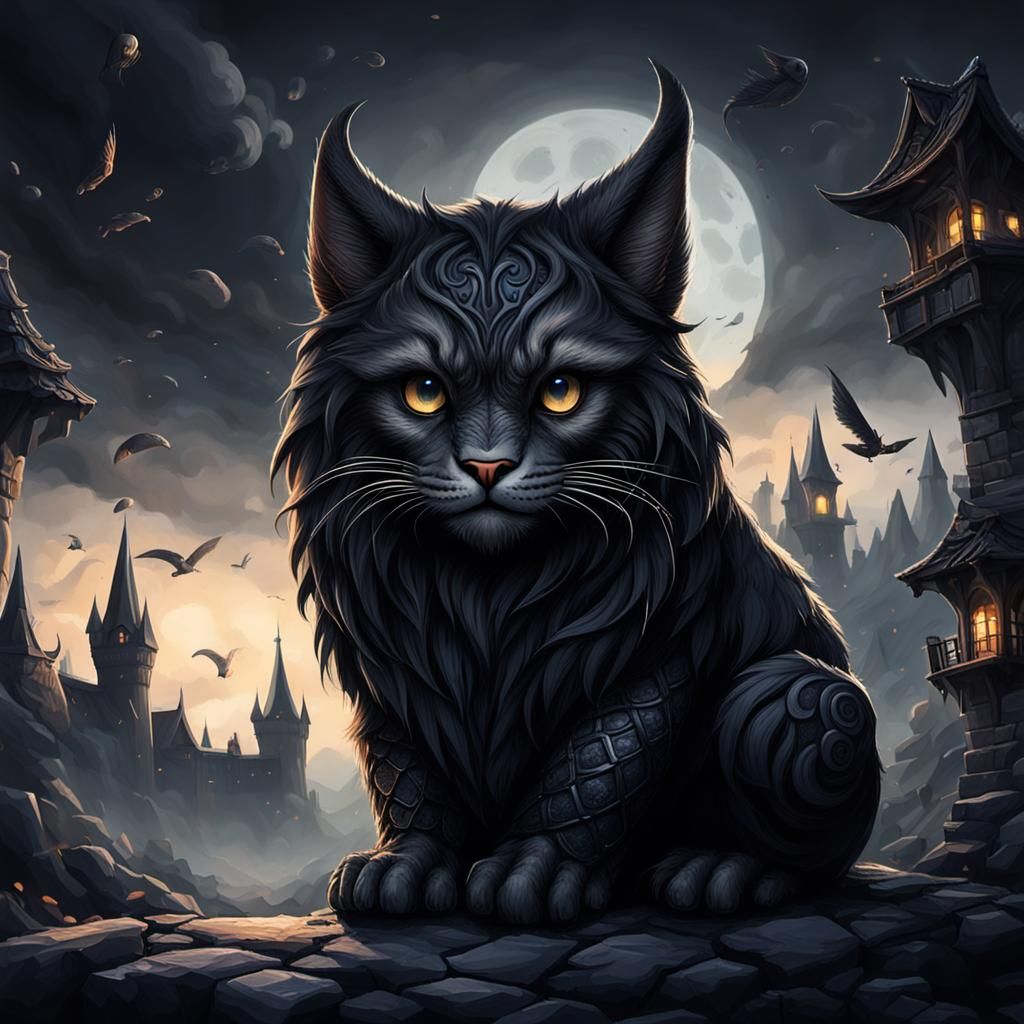 Mystical Dragon, Wizard, and Castle Landscape