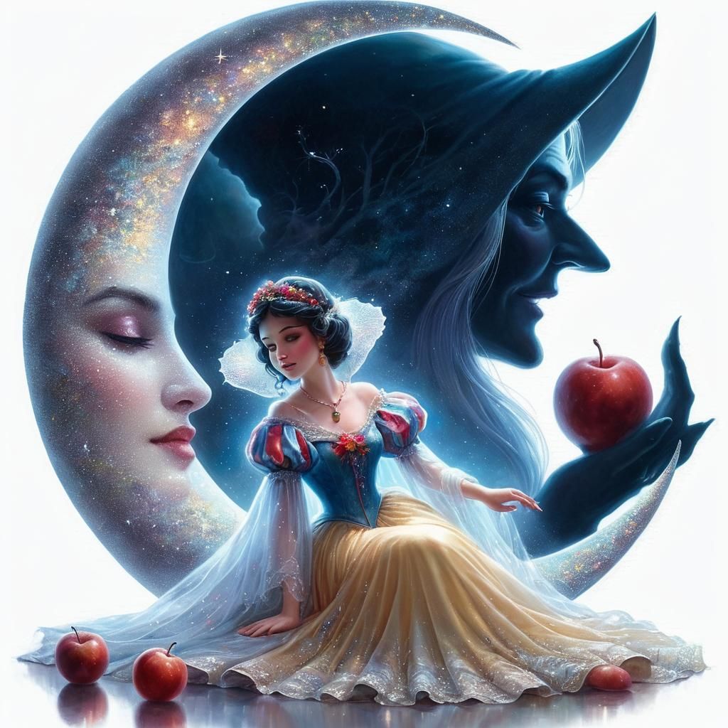 Snow white on the moon