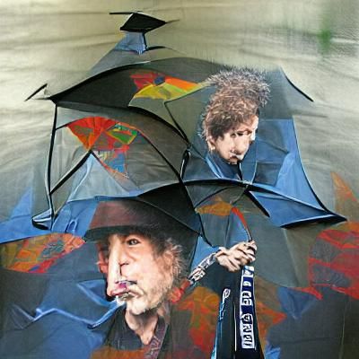 Bob Dylan umbrella artwork