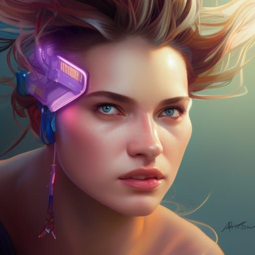 Bisexual Portrait in Hyperdetailed Digital Art Style