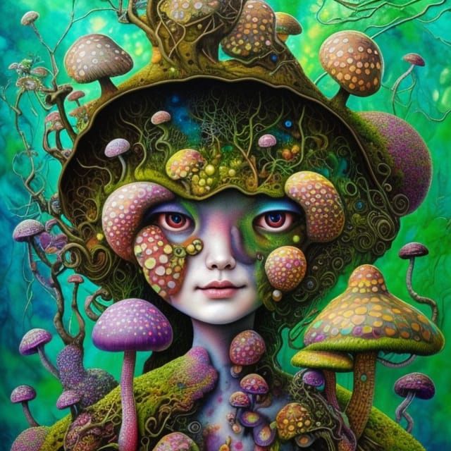 Fungi Girl 4779 - AI Generated Artwork - NightCafe Creator