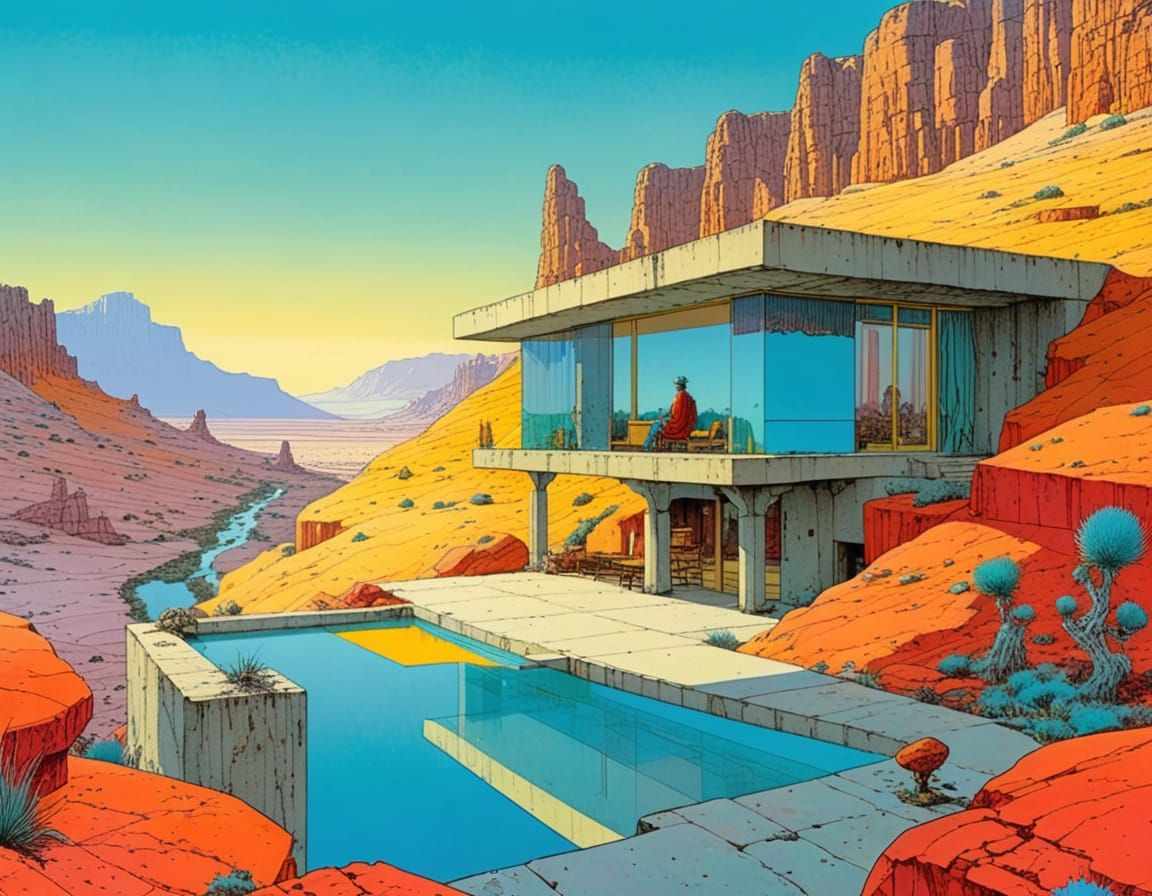 a variety of Moebius-style reimaginings