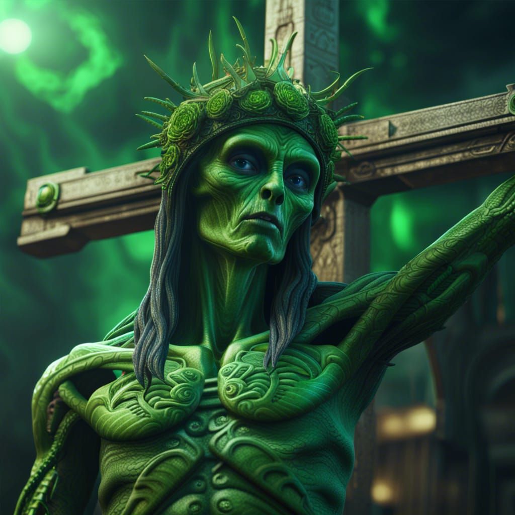 Alien Jesus - AI Generated Artwork - NightCafe Creator