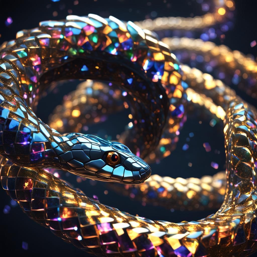 The bejewelled snake of the void - AI Generated Artwork - NightCafe Creator
