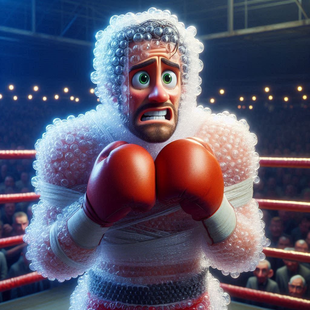 And in this corner in the red trunks and bubble wrap, the Ch...