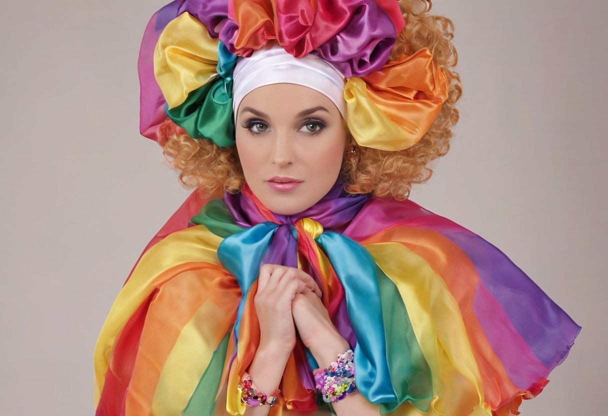 #headscarf #scarf #satin #dress #tacky #sissy #puffy #rainbow #chiffon #long #poofy #bouffant #big hair