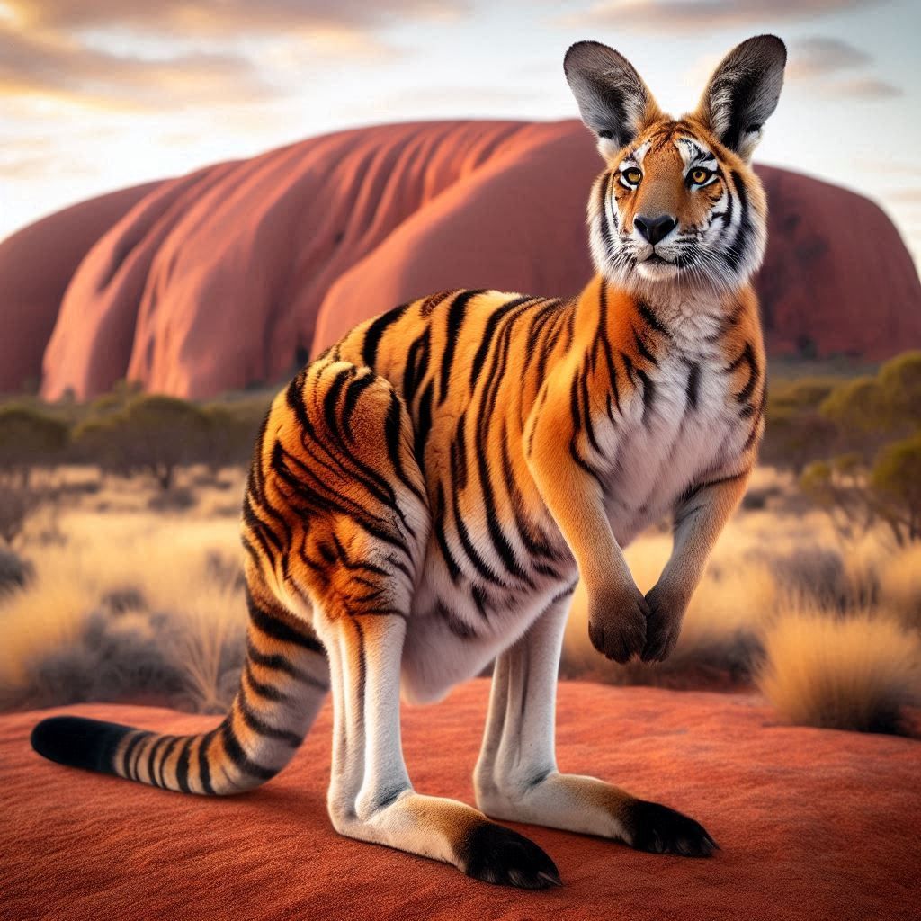 Kangaroo and tiger hybrid