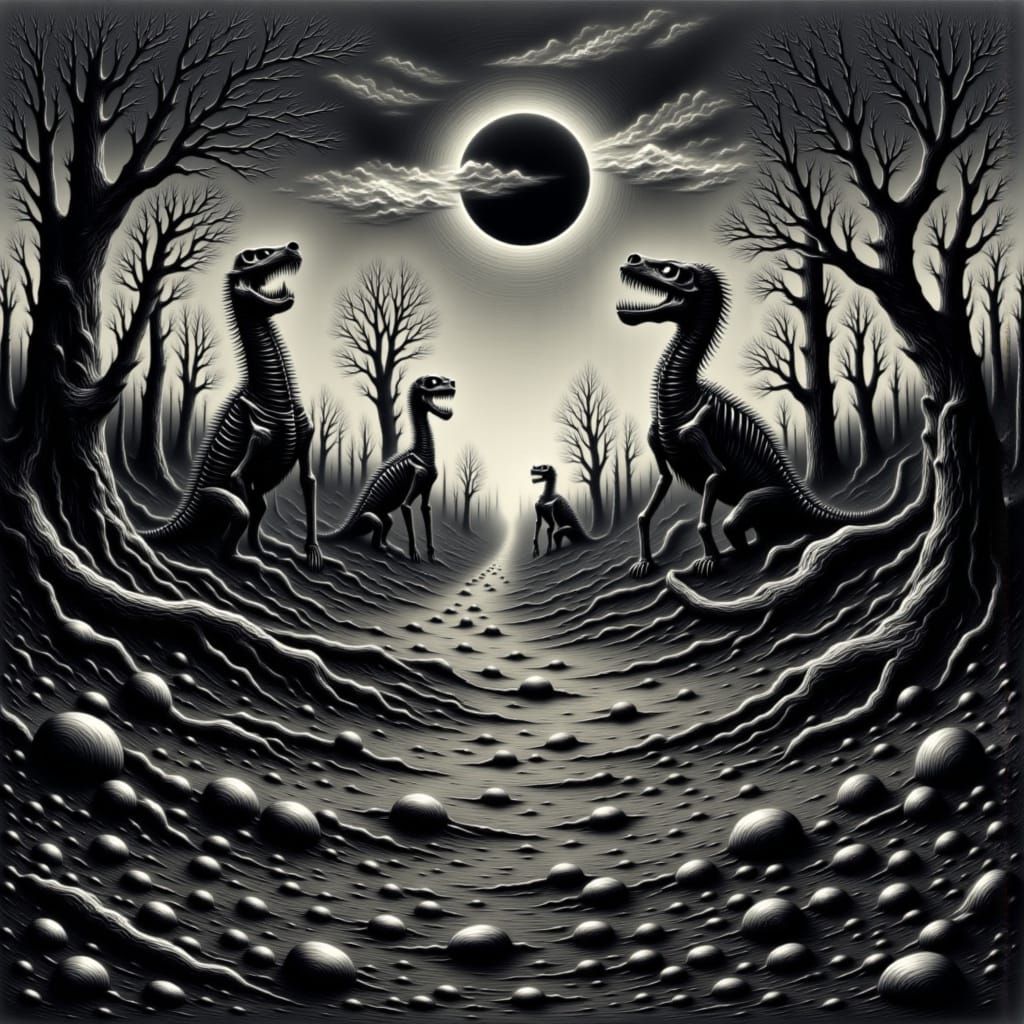 Under the dying sun, the last dinosaurs stood tall—
not to fight... but to forgive.