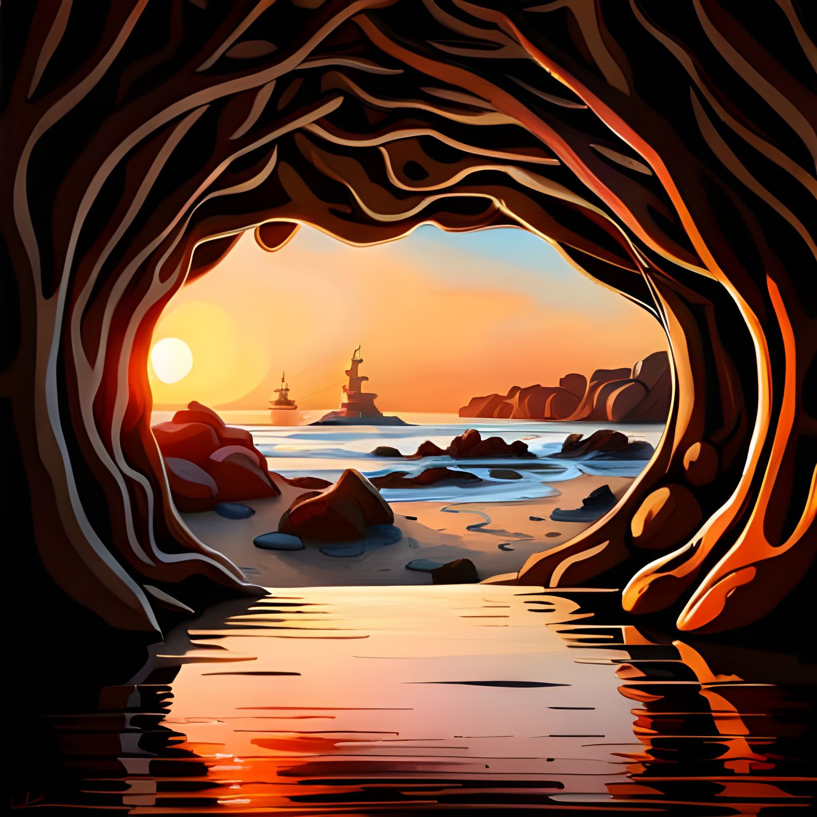 inside cave