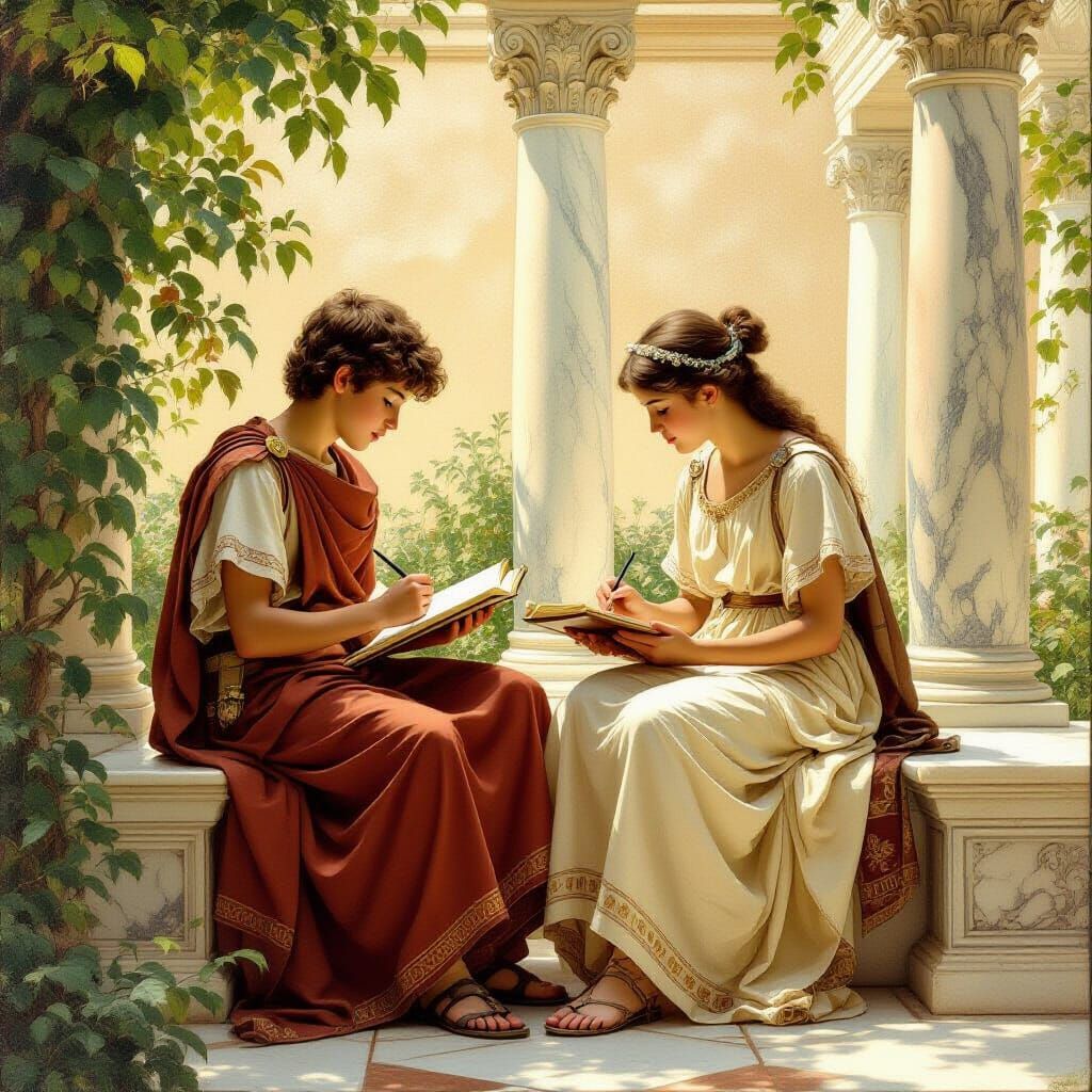 Gaius and Claudia Do Their Homework  by @Robin