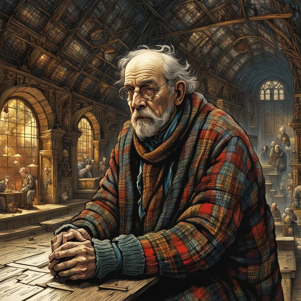 Man Wearing Cool Plaid Sweater   by @Sardine