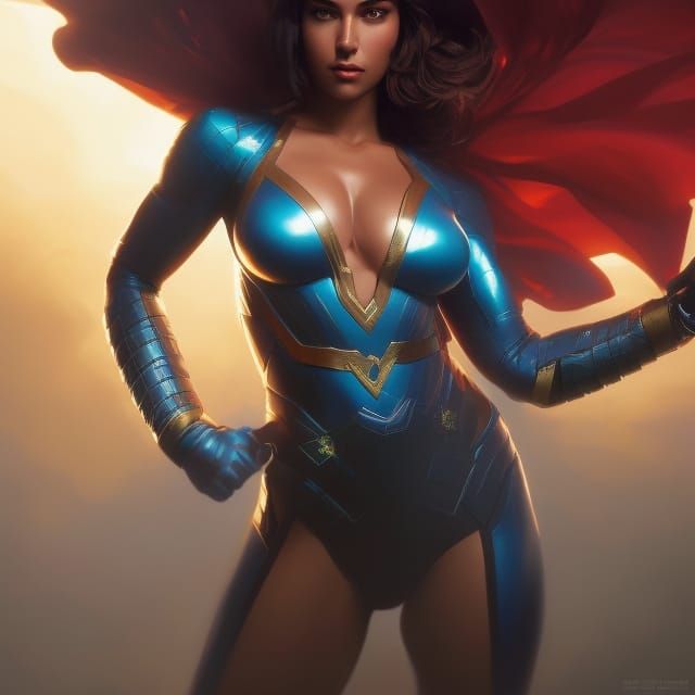 beautiful super hero girl,
muscular,
voluptuous, 
spandex, o...