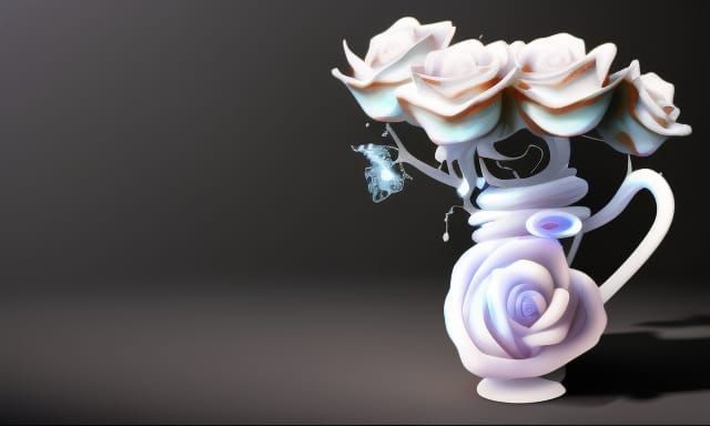 Radioactive ☢️ glowing Crystal rose bioluminescent neon ligh...