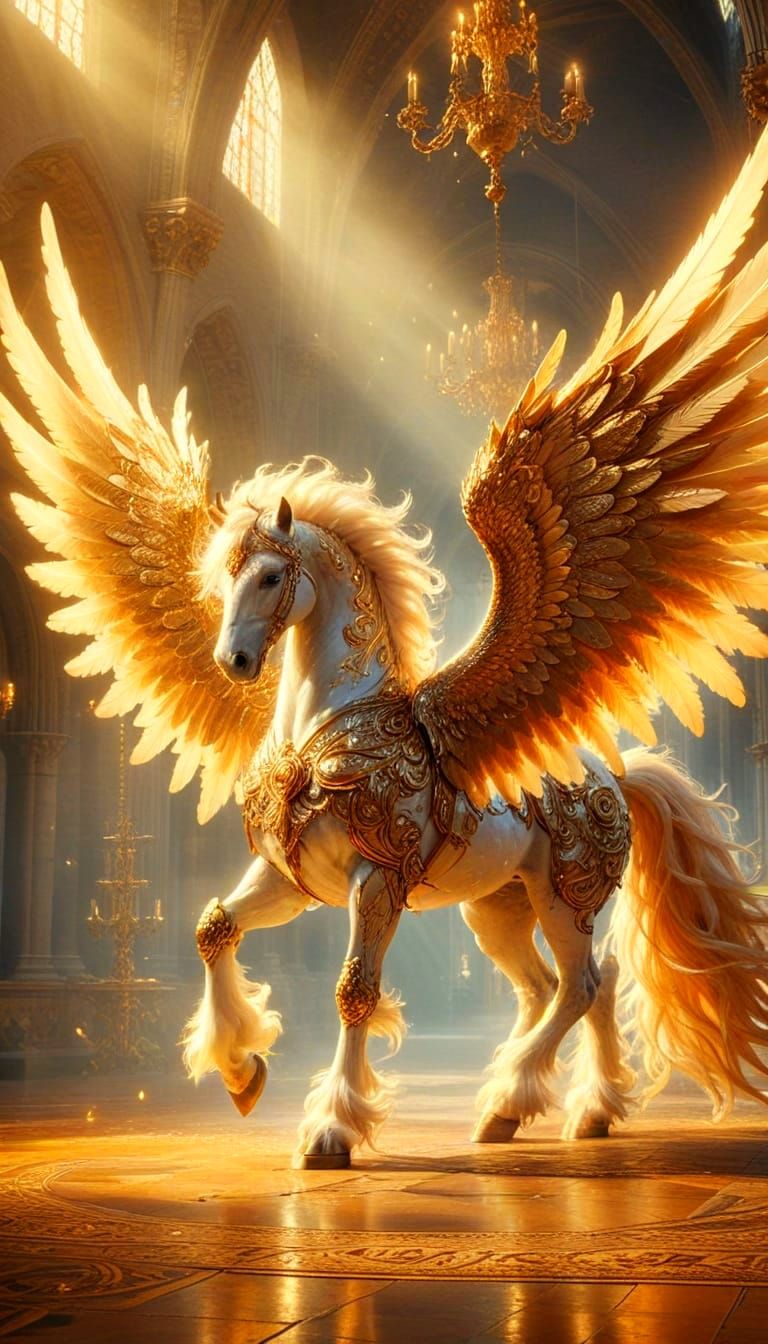 A majestic white Pegasus  by @arch lolo