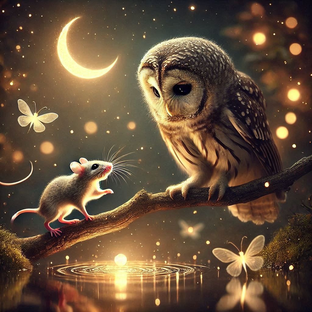 A  Wise Owl Perched on a Branch