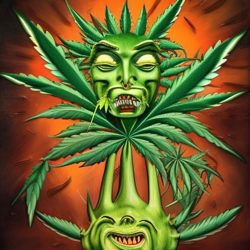 marijuana plant creatures with faces, evil carnivorous marijuana plants ...