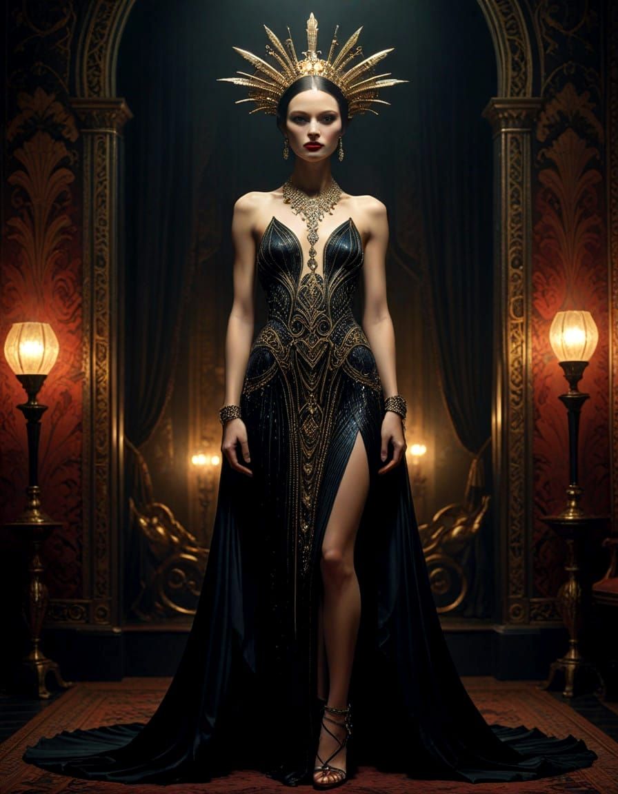 Art deco evening gown