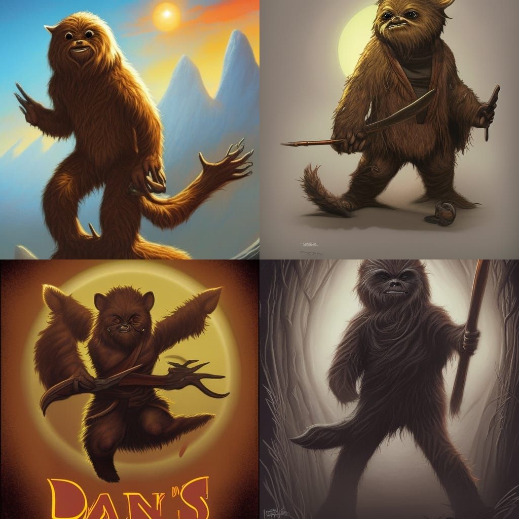 A skinny ewok