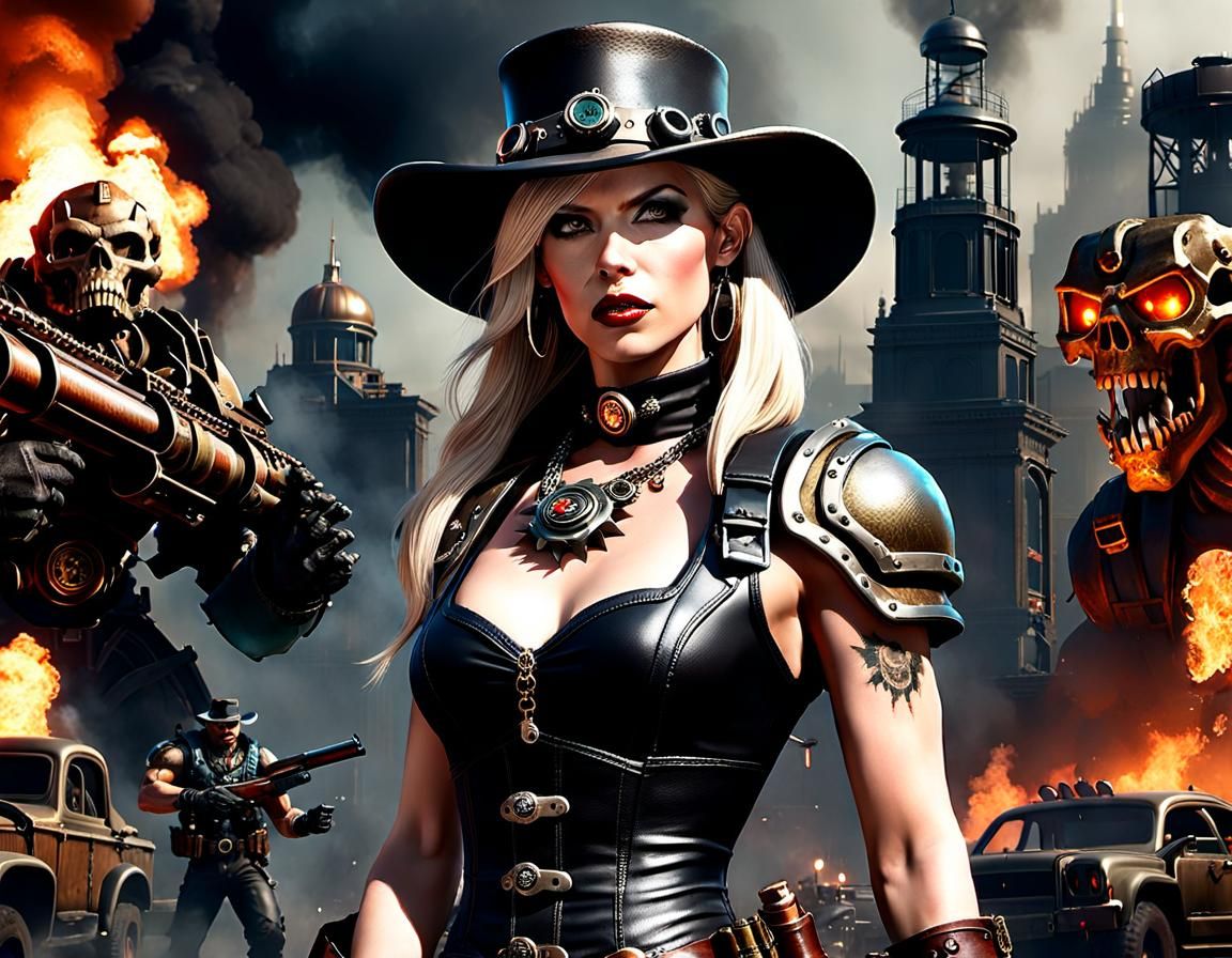 Steampunk Lady Tycoon 🧭🎩⚙️ Made-up DOOM FPS Game Character...