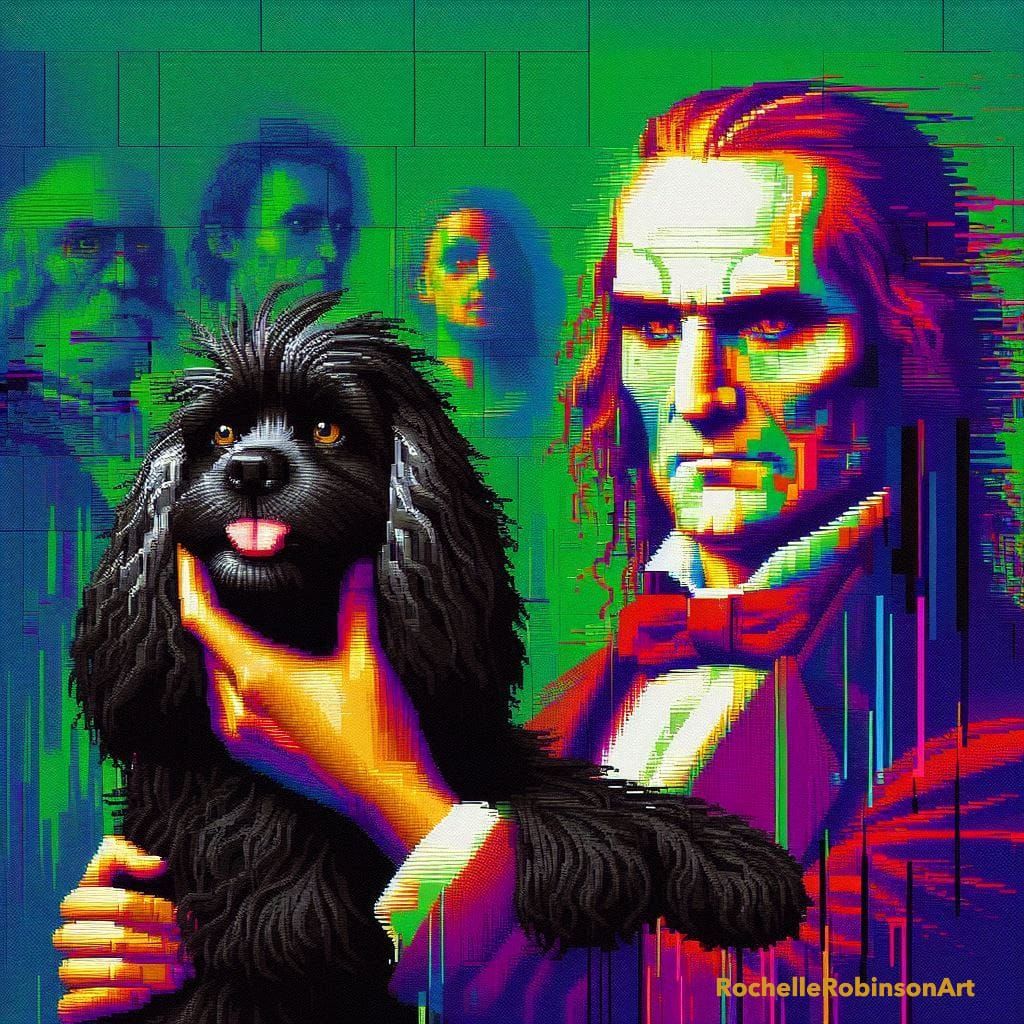 Nosferatu with a Black Cocker Spaniel Dog