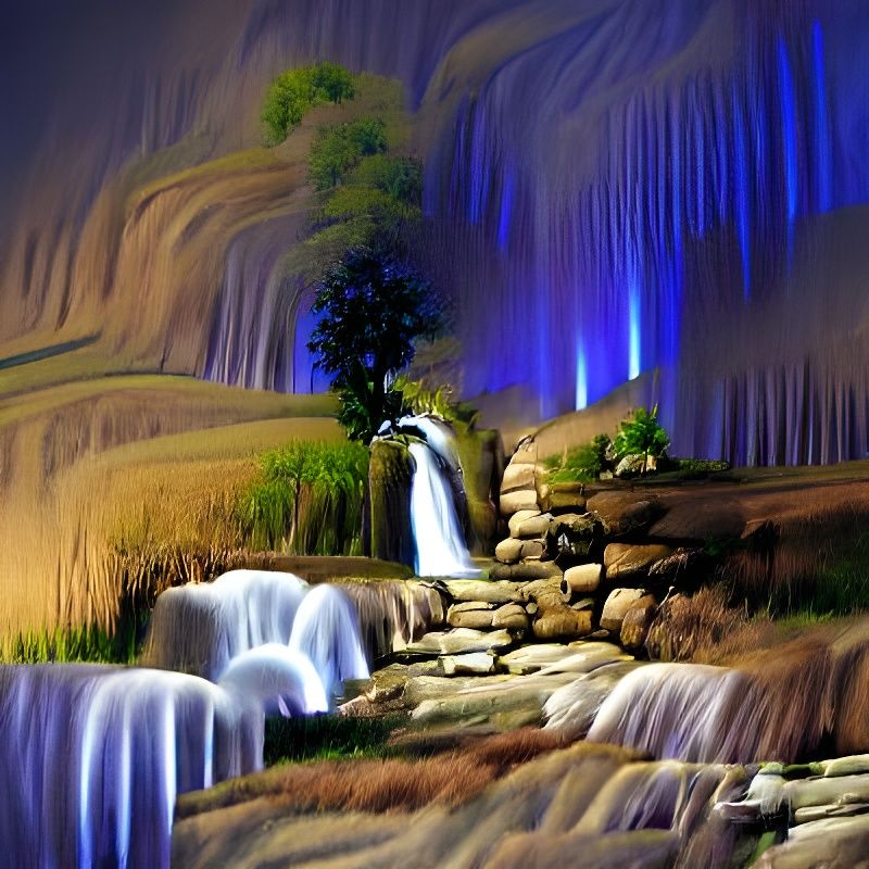 enchanted waterfall - AI Generated Artwork - NightCafe Creator