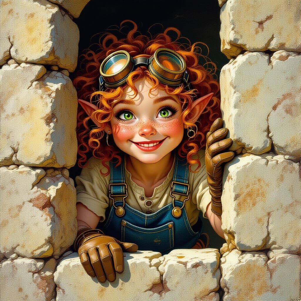 Gears the halfling tinkerer awaiting a prank trap to be set off!