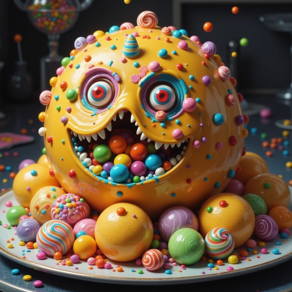 Whimsical Candy World with Gummy Pumpkins