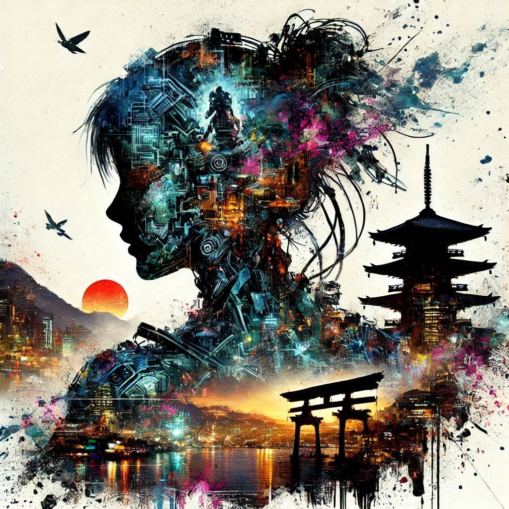 double exposure beautiful fantasy portrait landscape..