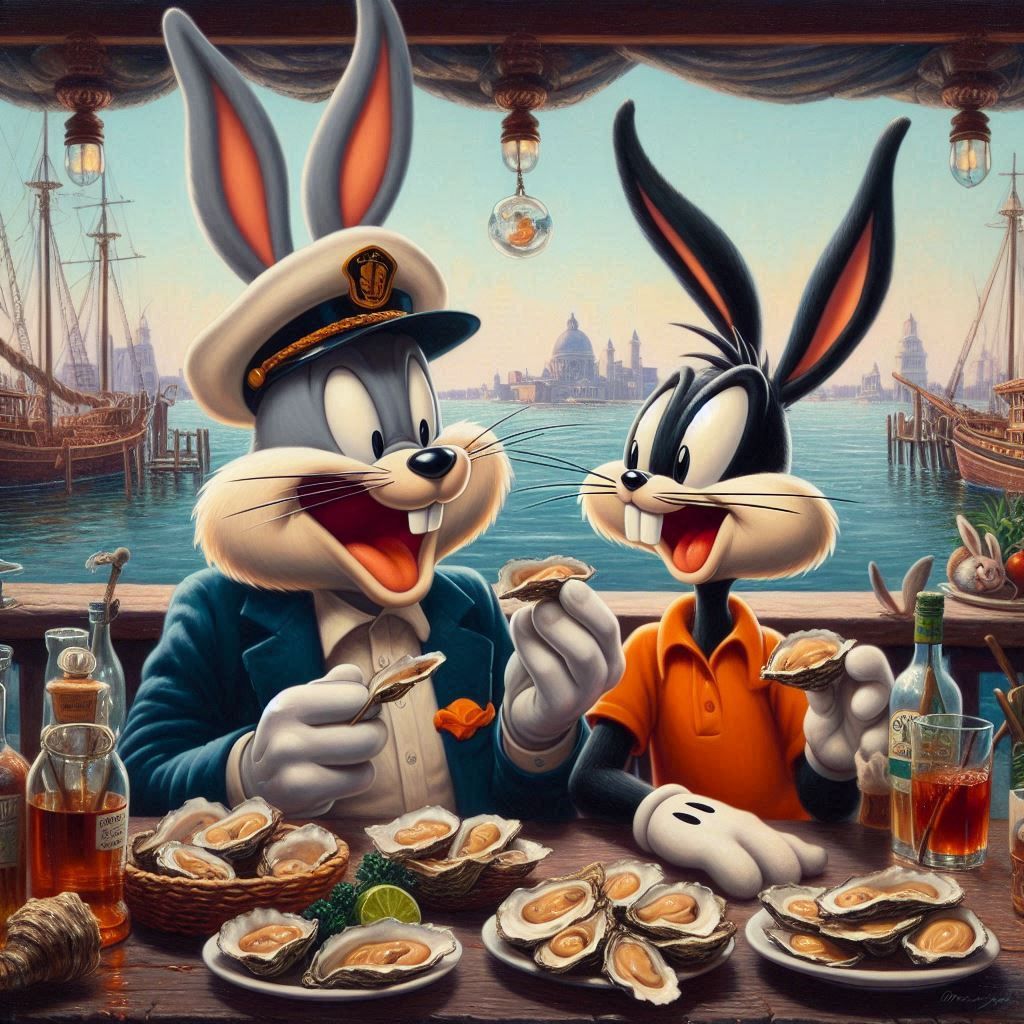Rabbits Eating Oysters