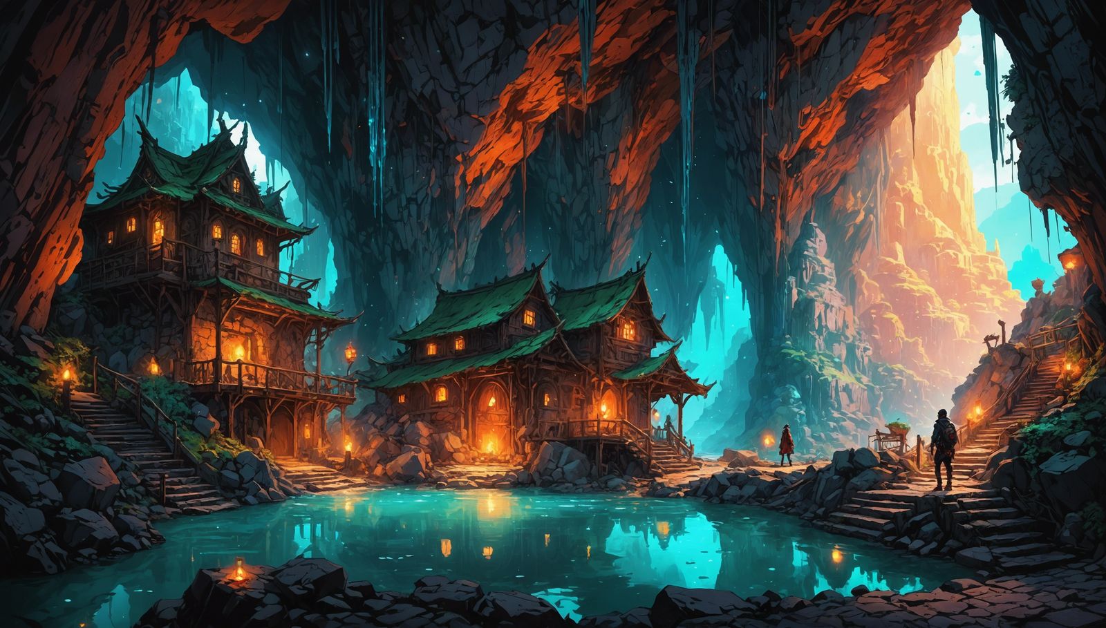 Asian Bandit Cavern Hideout (Creative Upscale)