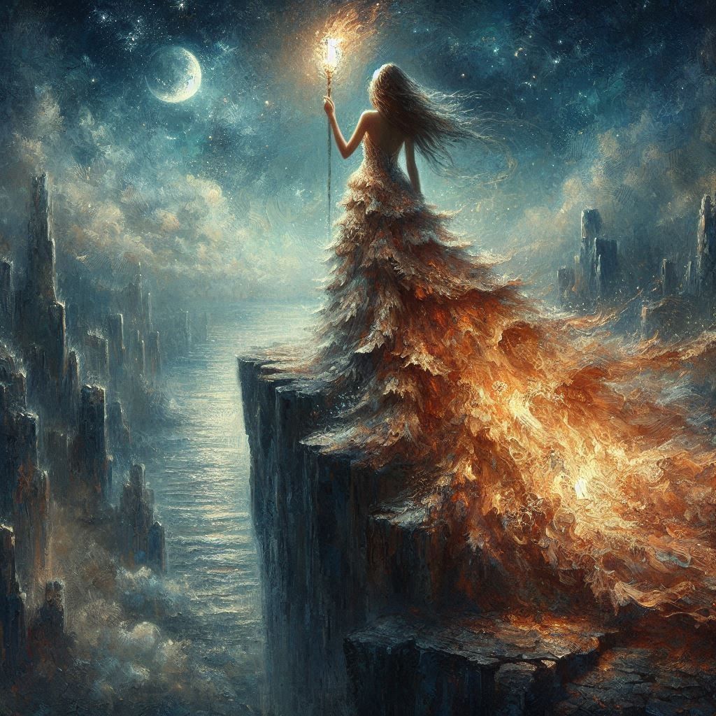 fire upon the sea shore