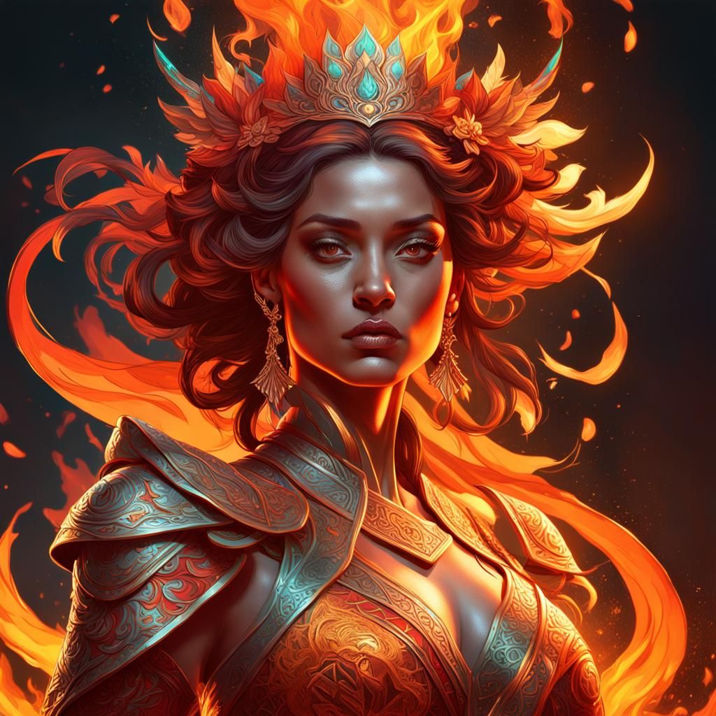 The Fire queen - AI Generated Artwork - NightCafe Creator