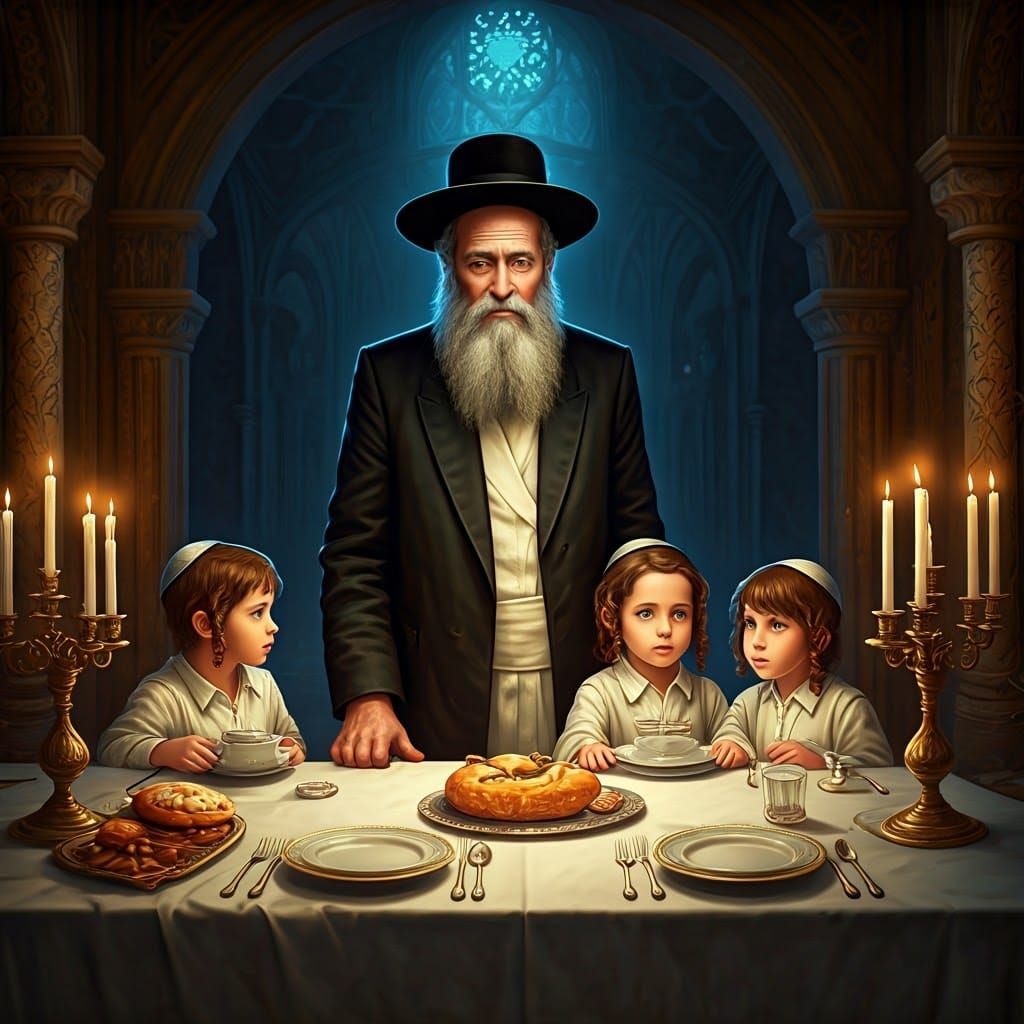 Devout Orthodox Jewish Man Embracing Shabbat Spirituality in...