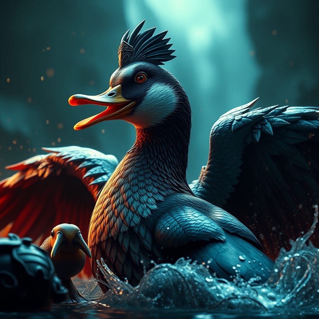 Duck getting ready for war