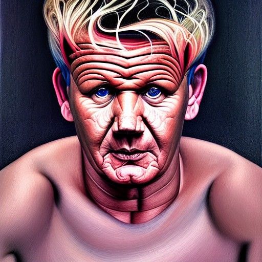 Gordon Ramsay hyperdetailed Amanda Sage modern European ink ...