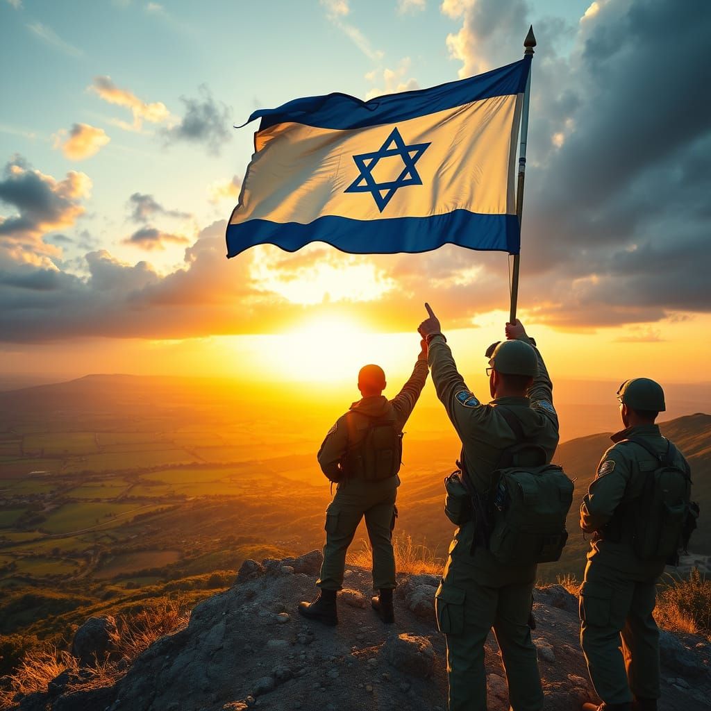Proud IDF Soldiers Stand Tall at Sunset