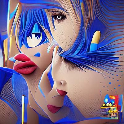 a masterpiece in blue 8K 3D anime Behance HD pop art - AI Generated Artwork  - NightCafe Creator