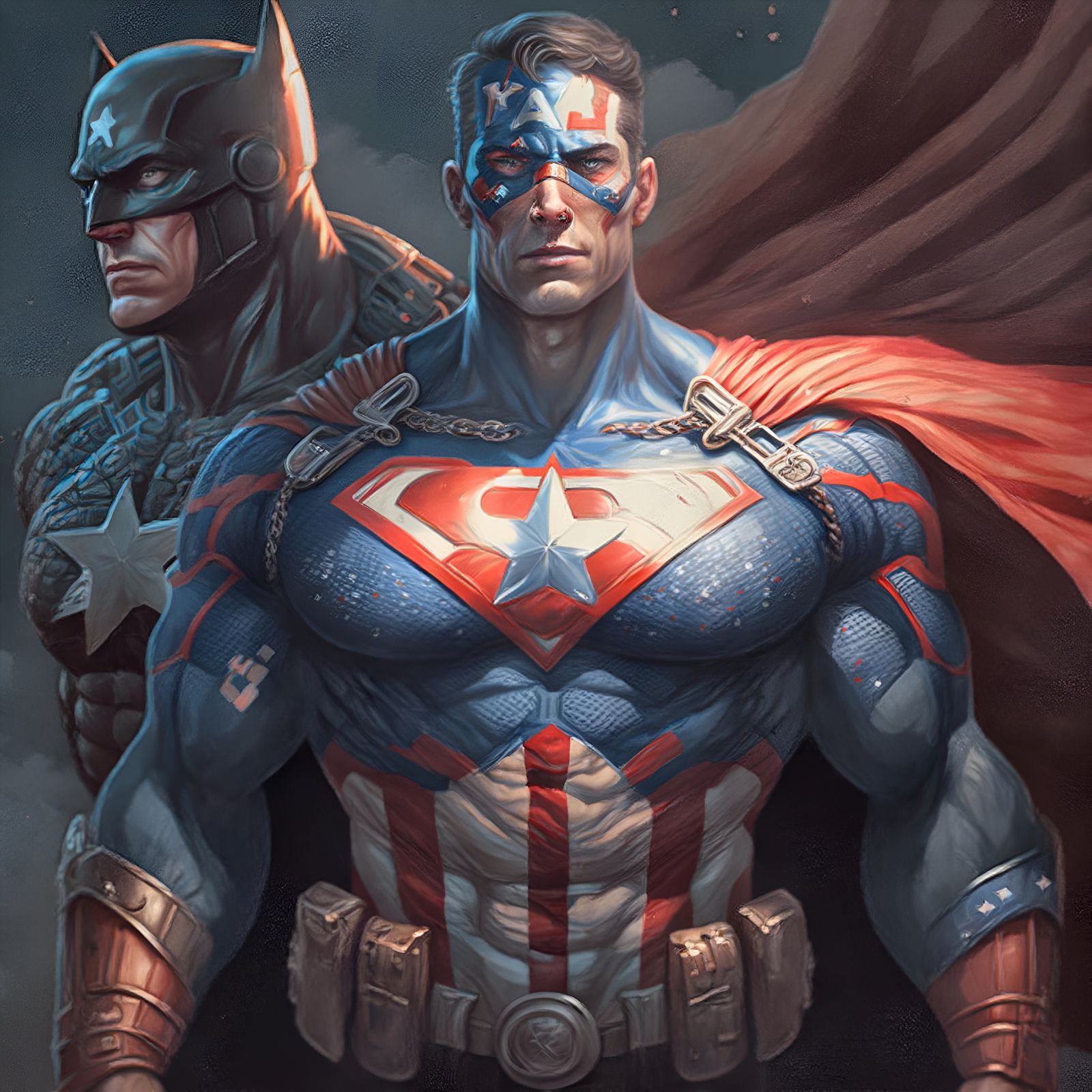 Midjourney v4: Super Soldier & the Batriot