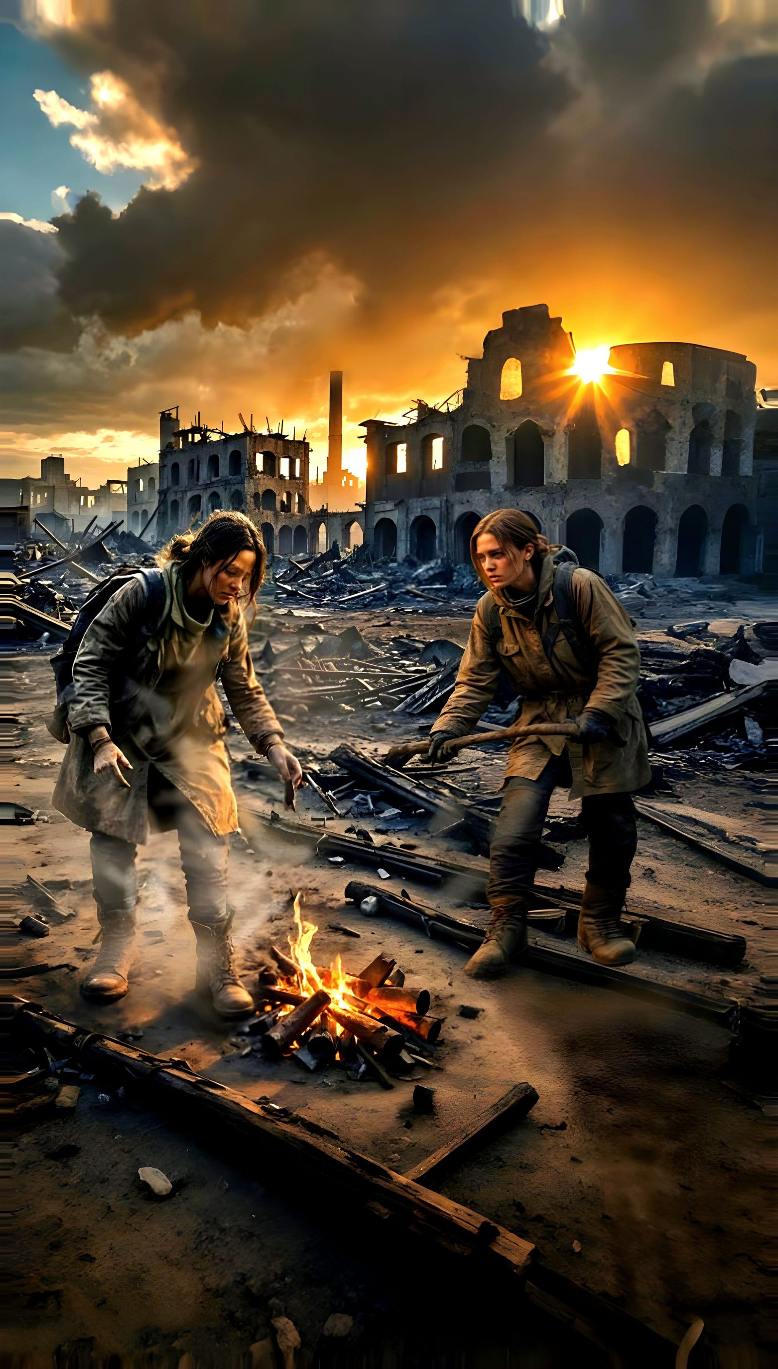 Dystopian, post-apocalyptic town.