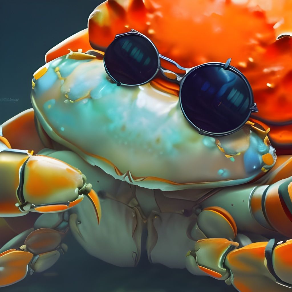 Crab With Sunglasses - Ai Generated Artwork - Nightcafe Creator