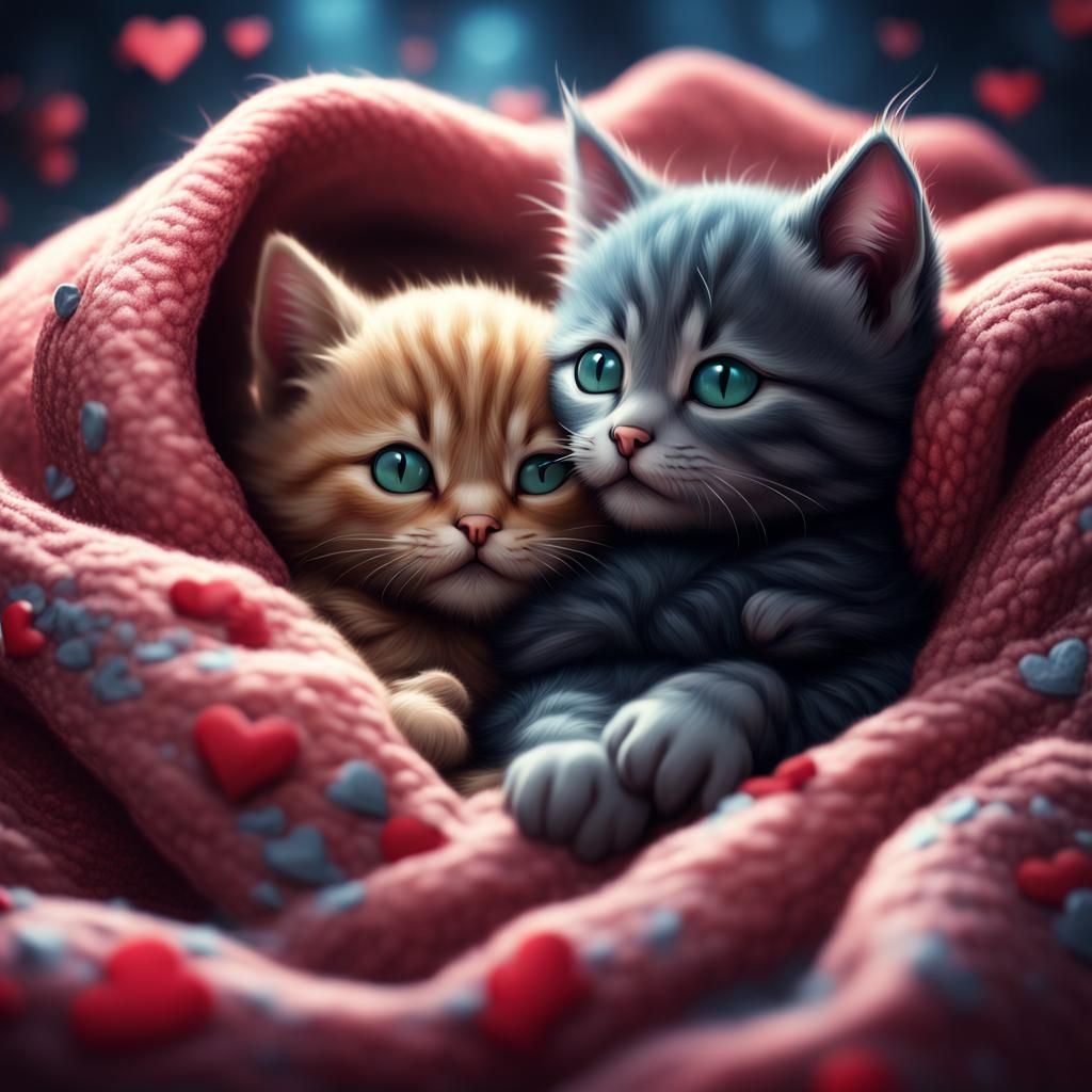 Cozy kittens - AI Generated Artwork - NightCafe Creator