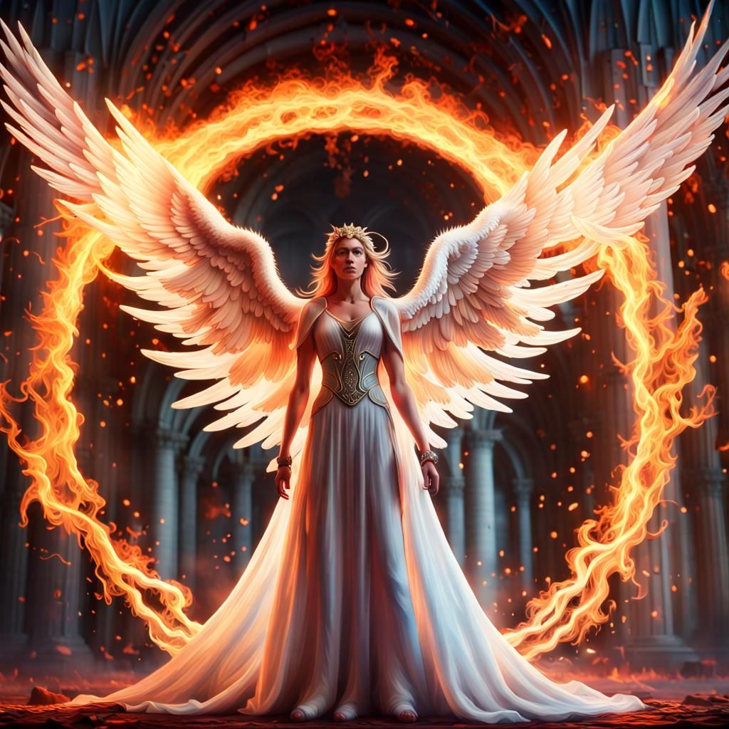 The Fire Angel - AI Generated Artwork - NightCafe Creator