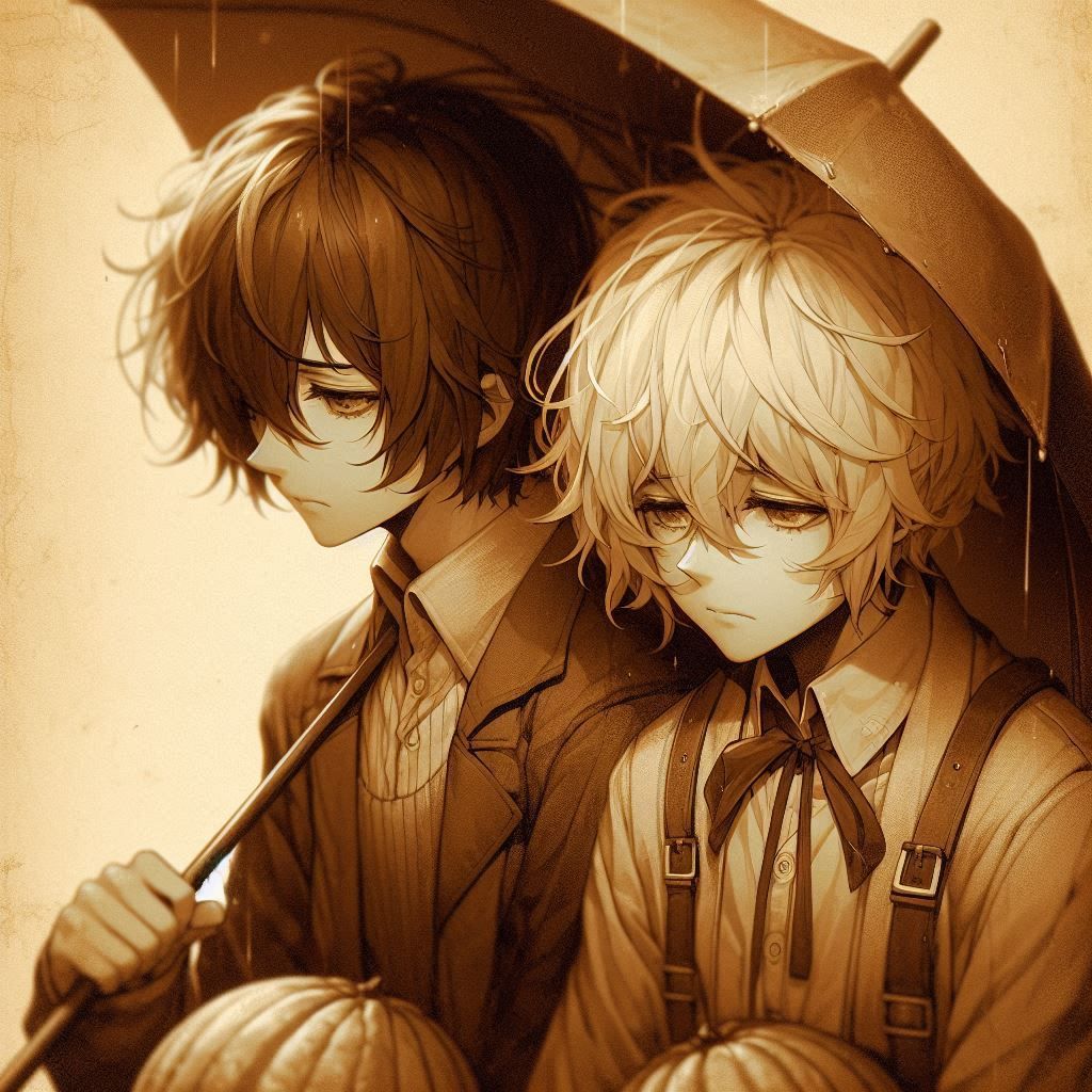 Melon and Chole, melancholy by DALL-E 3 (06)