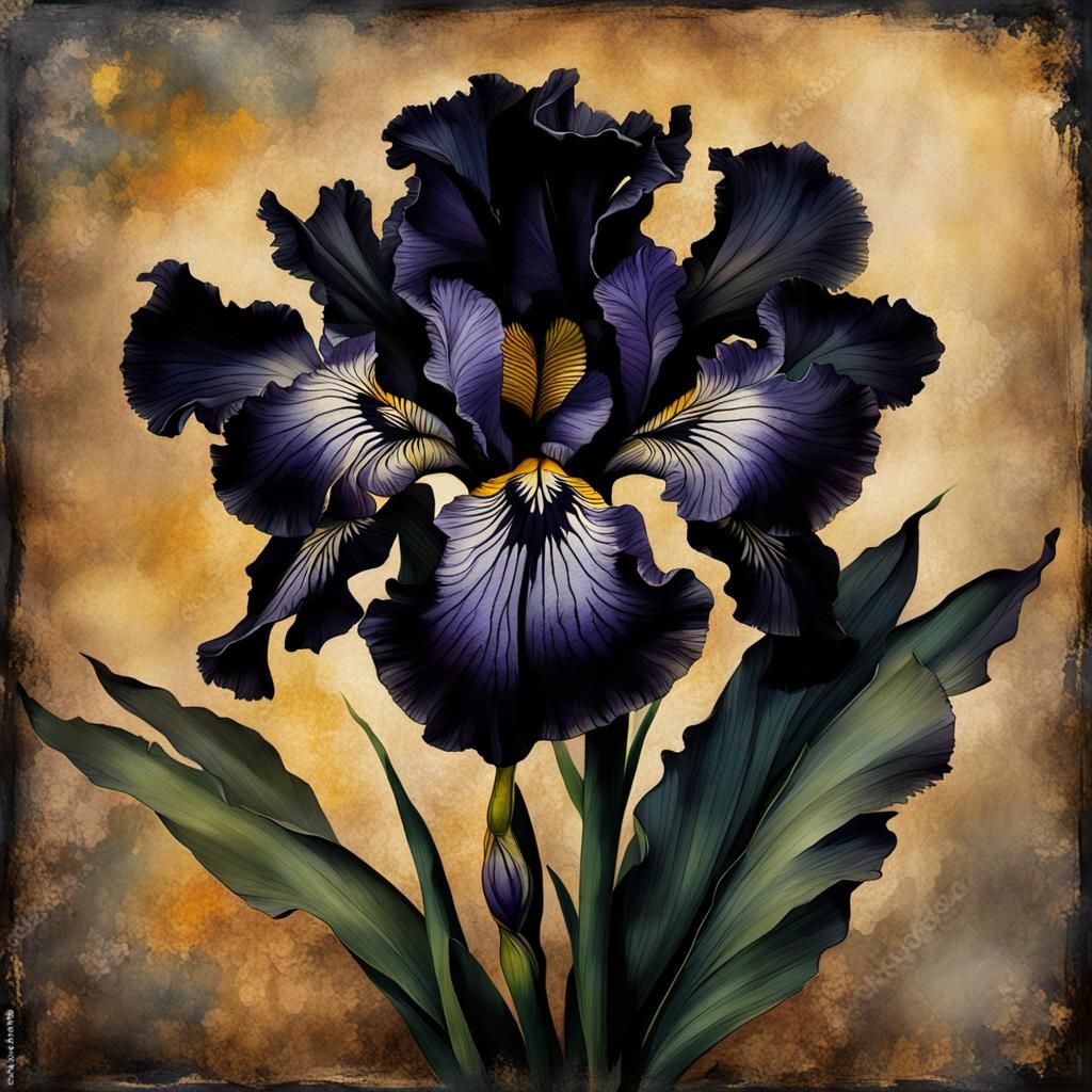 Black bearded Iris    by @Skyangel