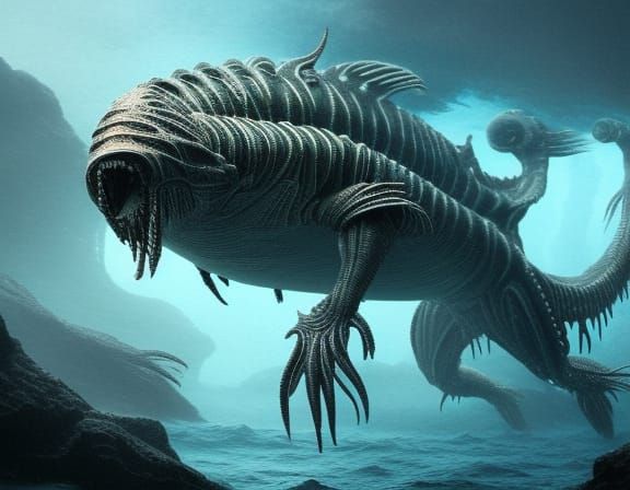 Alien Sea Monster - AI Generated Artwork - NightCafe Creator