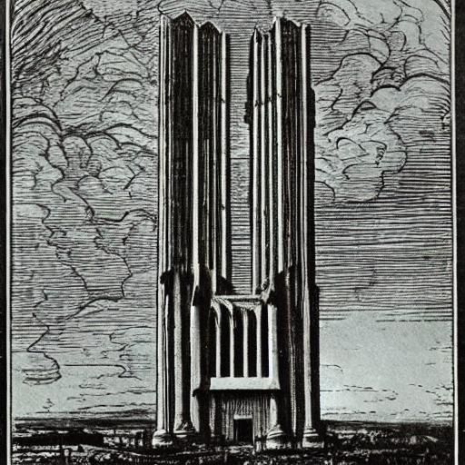 The tower was supported by huge organ pipes. The alien screa...