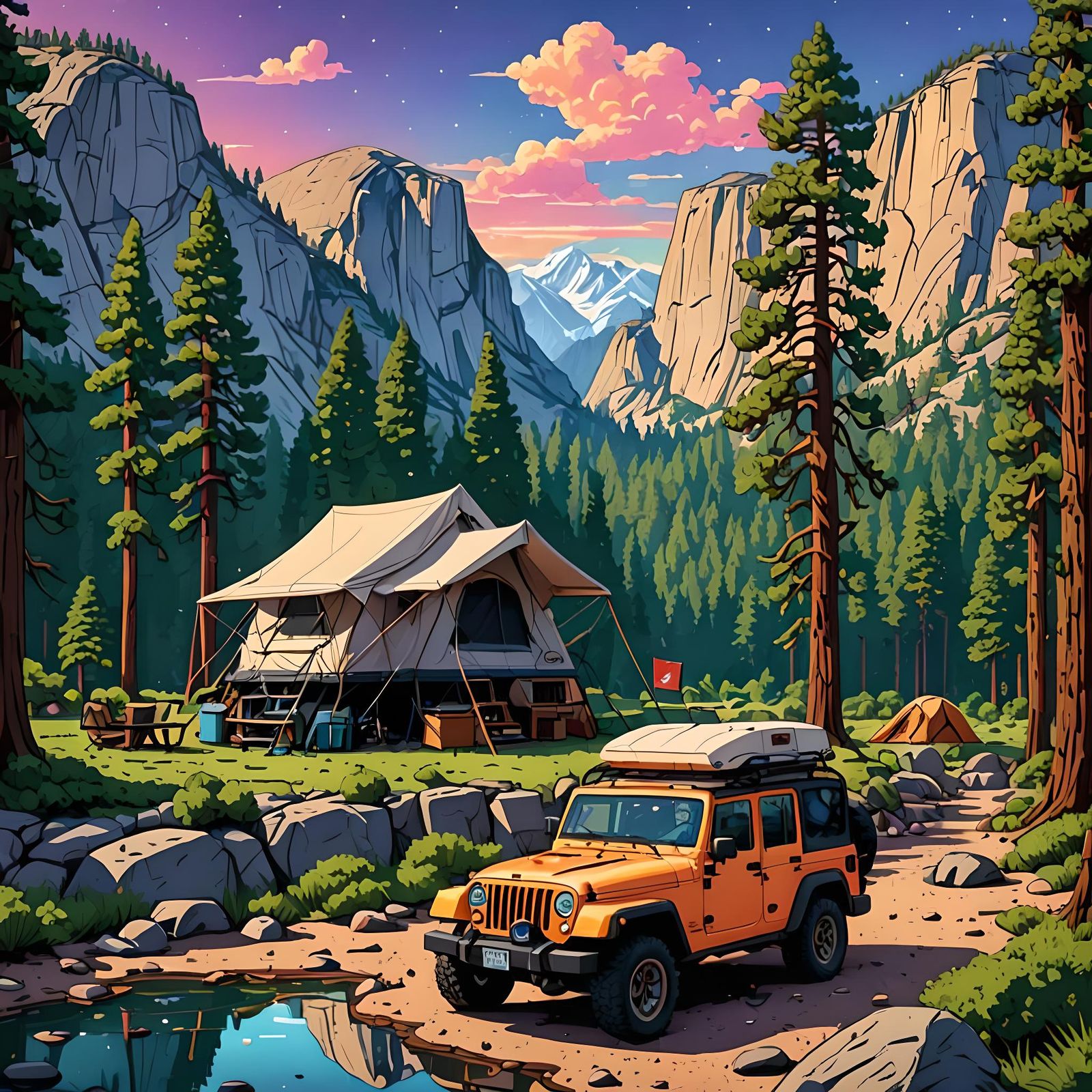 Camping in Yosemite National Park   by @lawrencelot