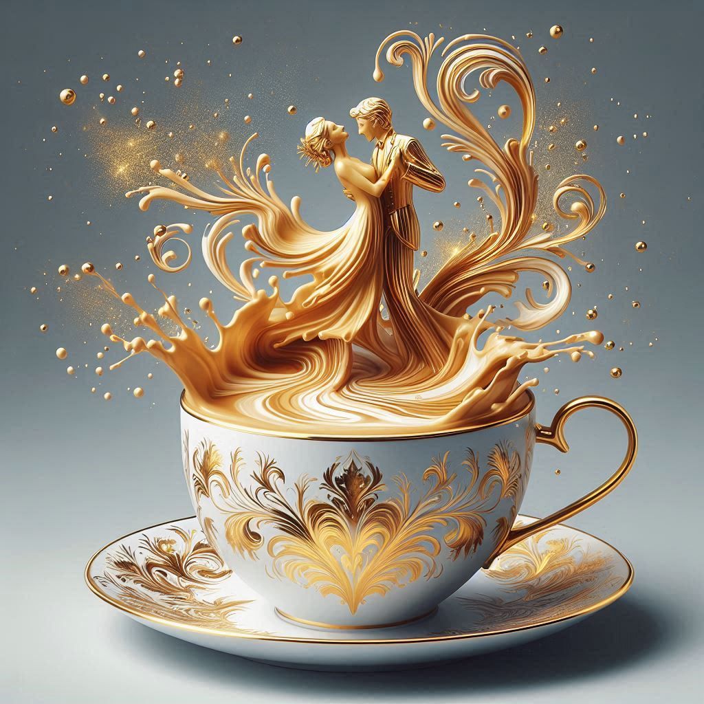 Dancing couple latte
